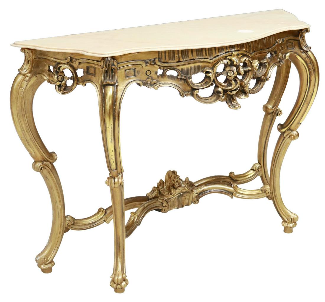 LOUIS XV STYLE GILTWOOD CONSOLE TABLE (1 of 4)