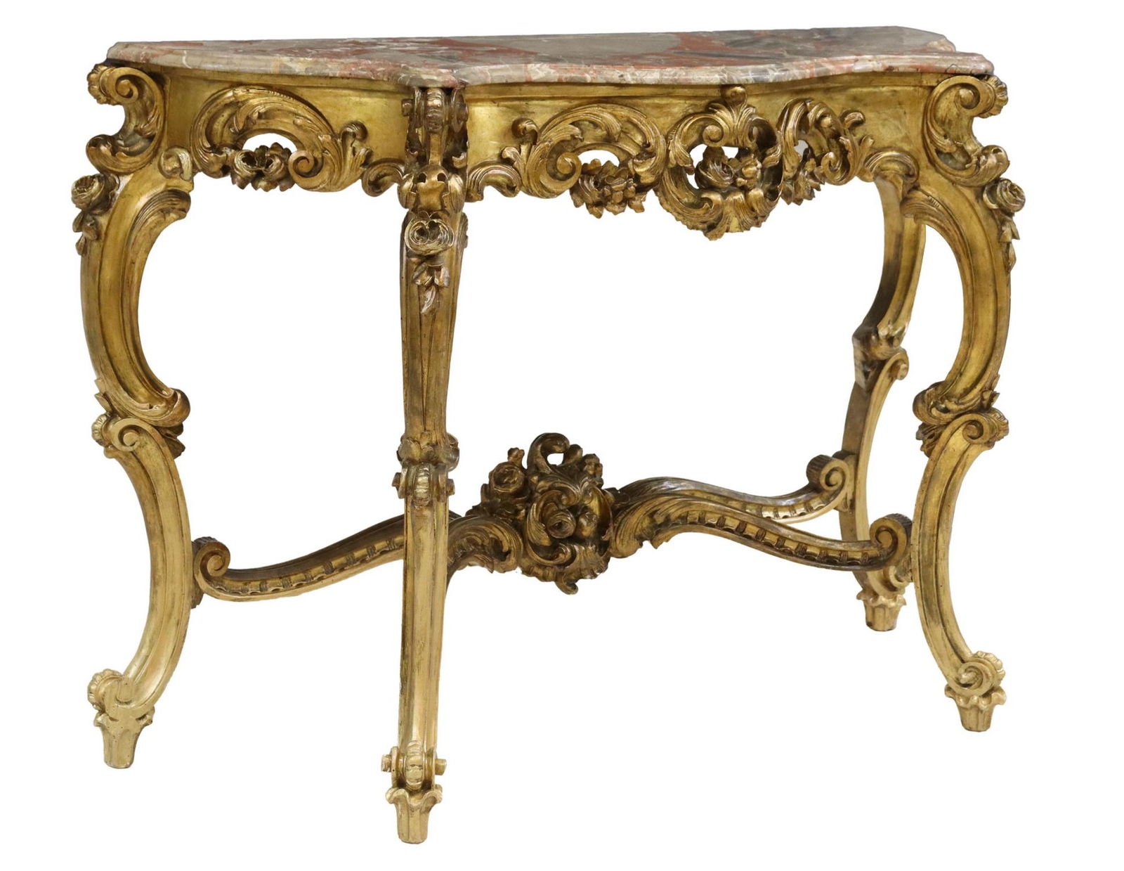 ITALIAN LOUIS XV STYLE MARBLE-TOP CONSOLE TABLE (1 of 4)