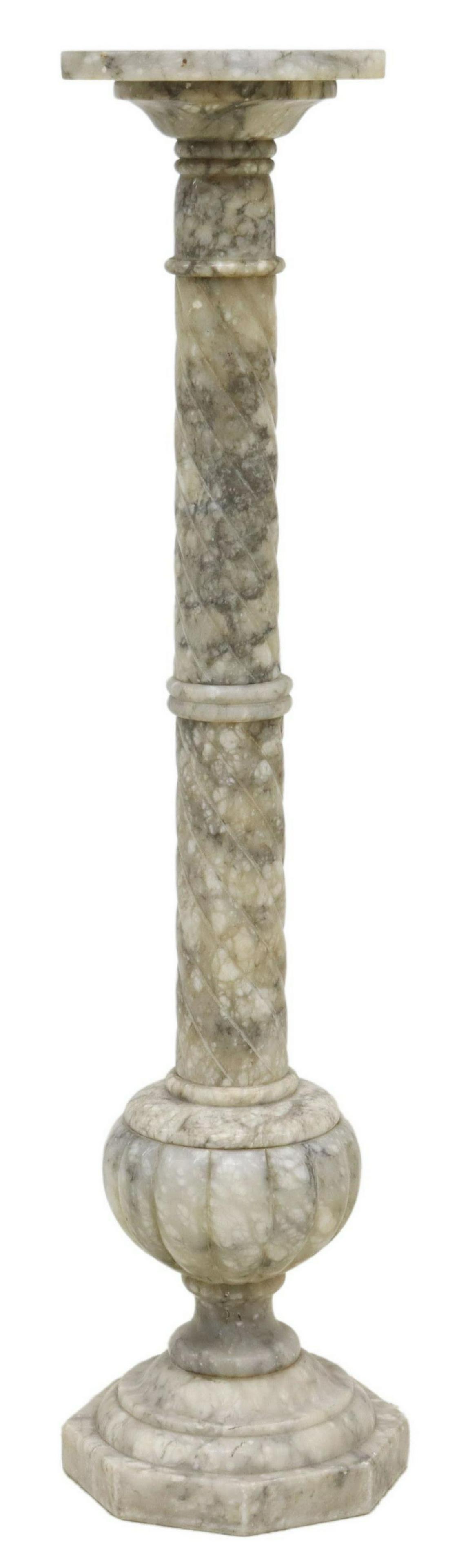 ITALIAN CARVED ALABASTER COLUMN/ PEDESTAL (1 of 3)