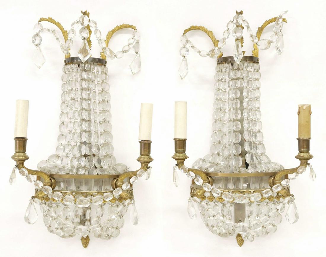 (2) FRENCH EMPIRE STYLE THREE-LIGHT WALL SCONCES (1 of 2)