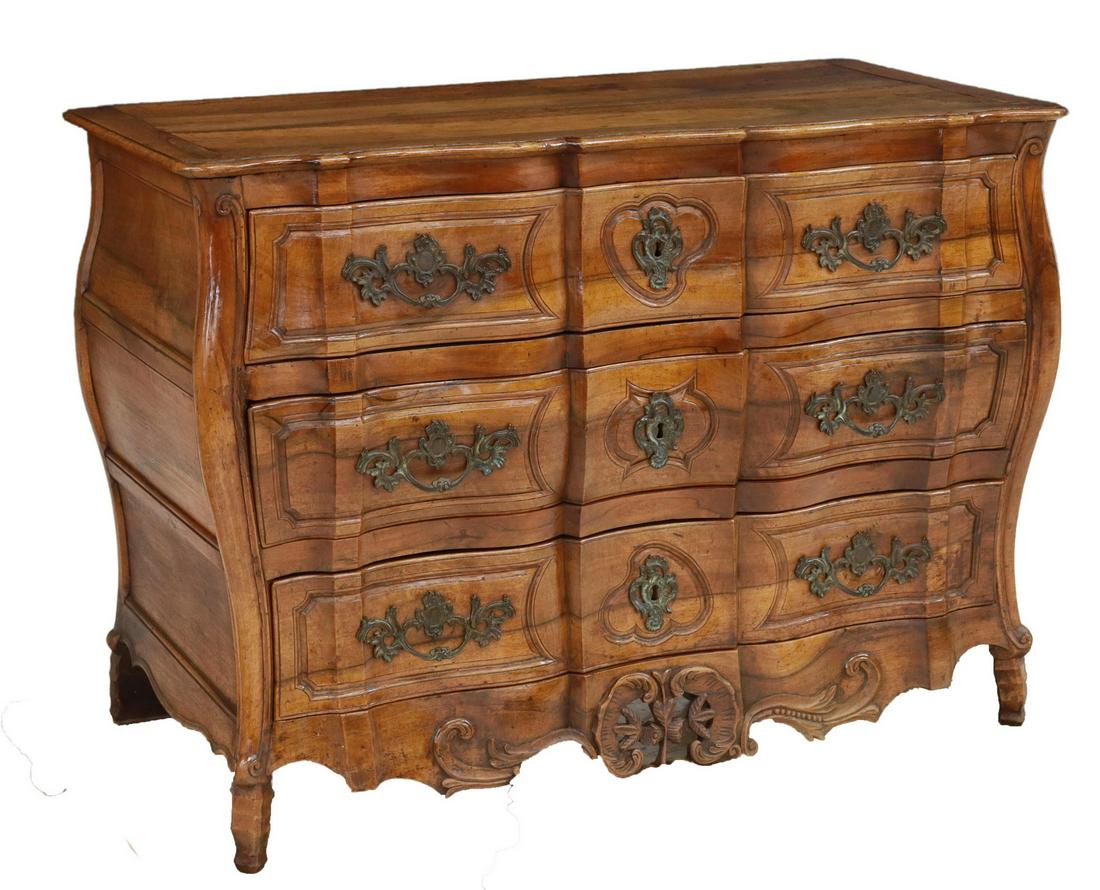 FRENCH LOUIS XV STYLE WALNUT COMMODE EN TOMBEAU (1 of 5)
