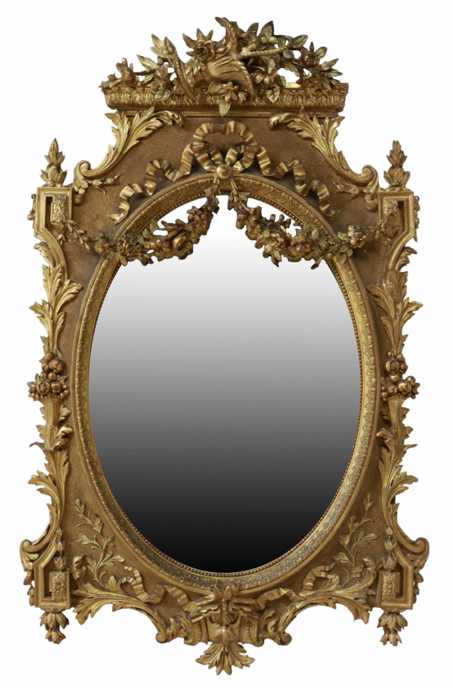 FRENCH LOUIS XV STYLE GILTWOOD MIRROR, 19TH C. (1 of 3)