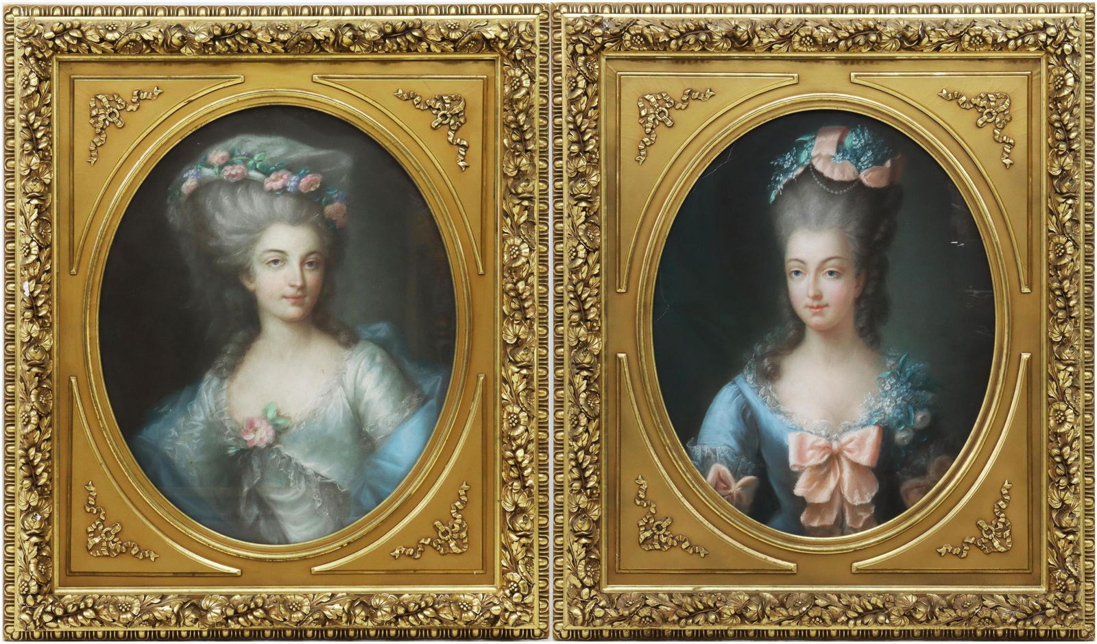 (2) FRAMED FRENCH SCHOOL PASTEL PORTRAITS (1 of 8)