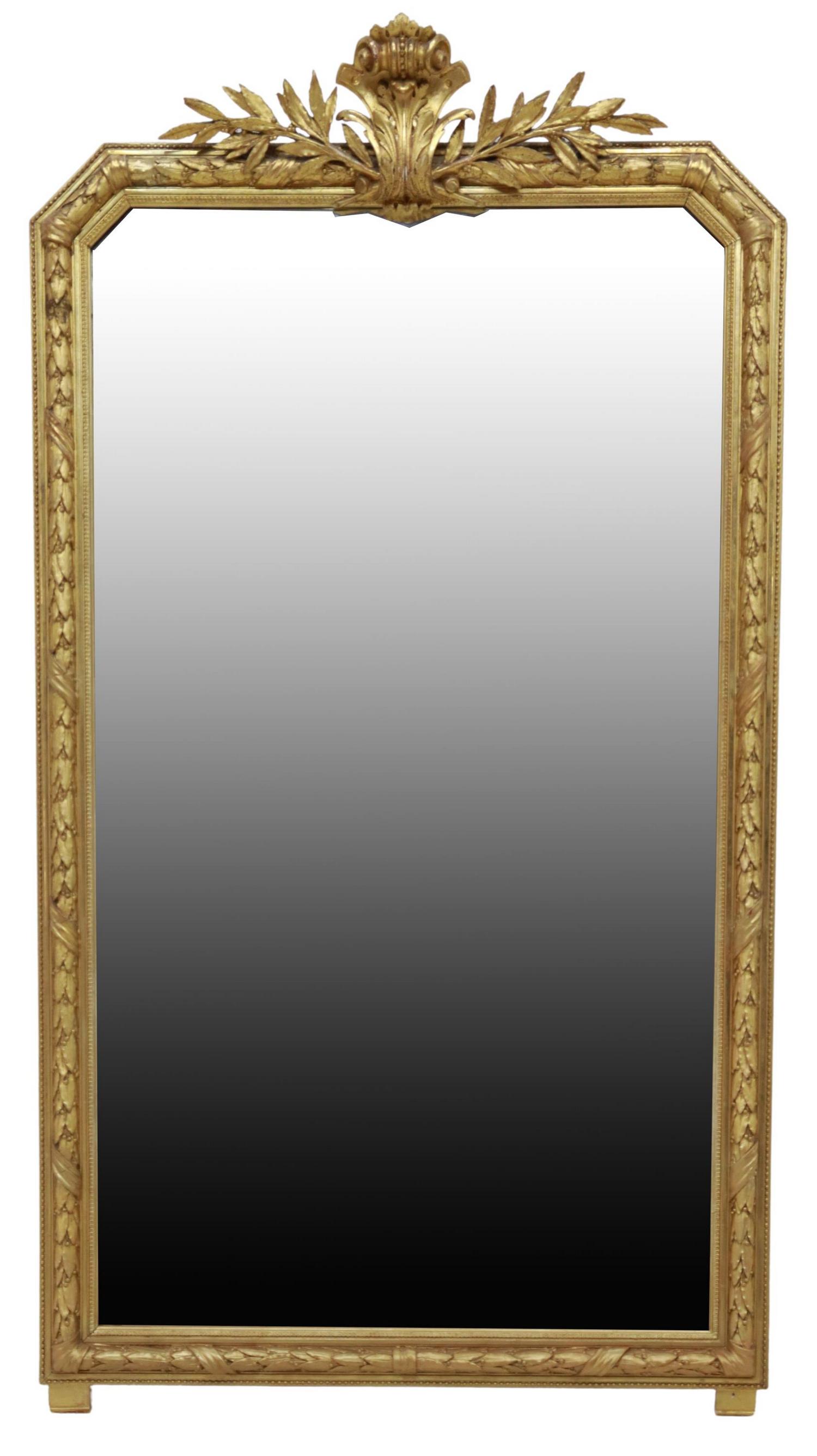 LARGE FRENCH NEOCLASSICAL GILTWOOD MIRROR (1 of 3)