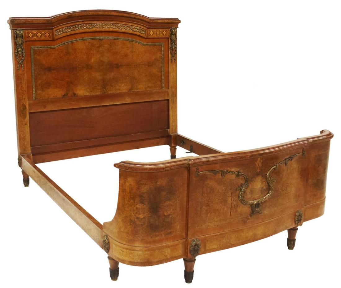 FRENCH LOUIS XVI STYLE BURLWOOD BED (1 of 3)
