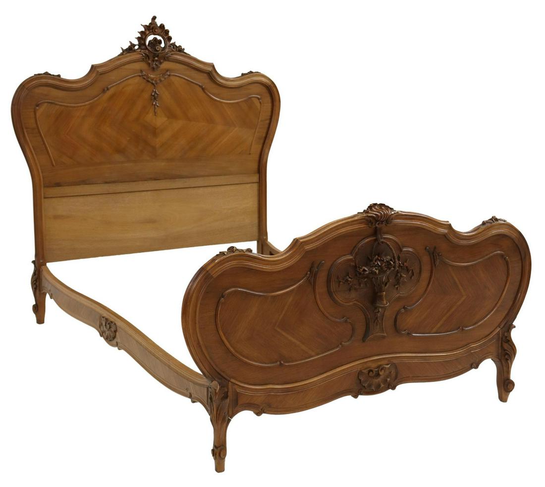 FRENCH LOUIS XV STYLE CARVED BED (1 of 4)