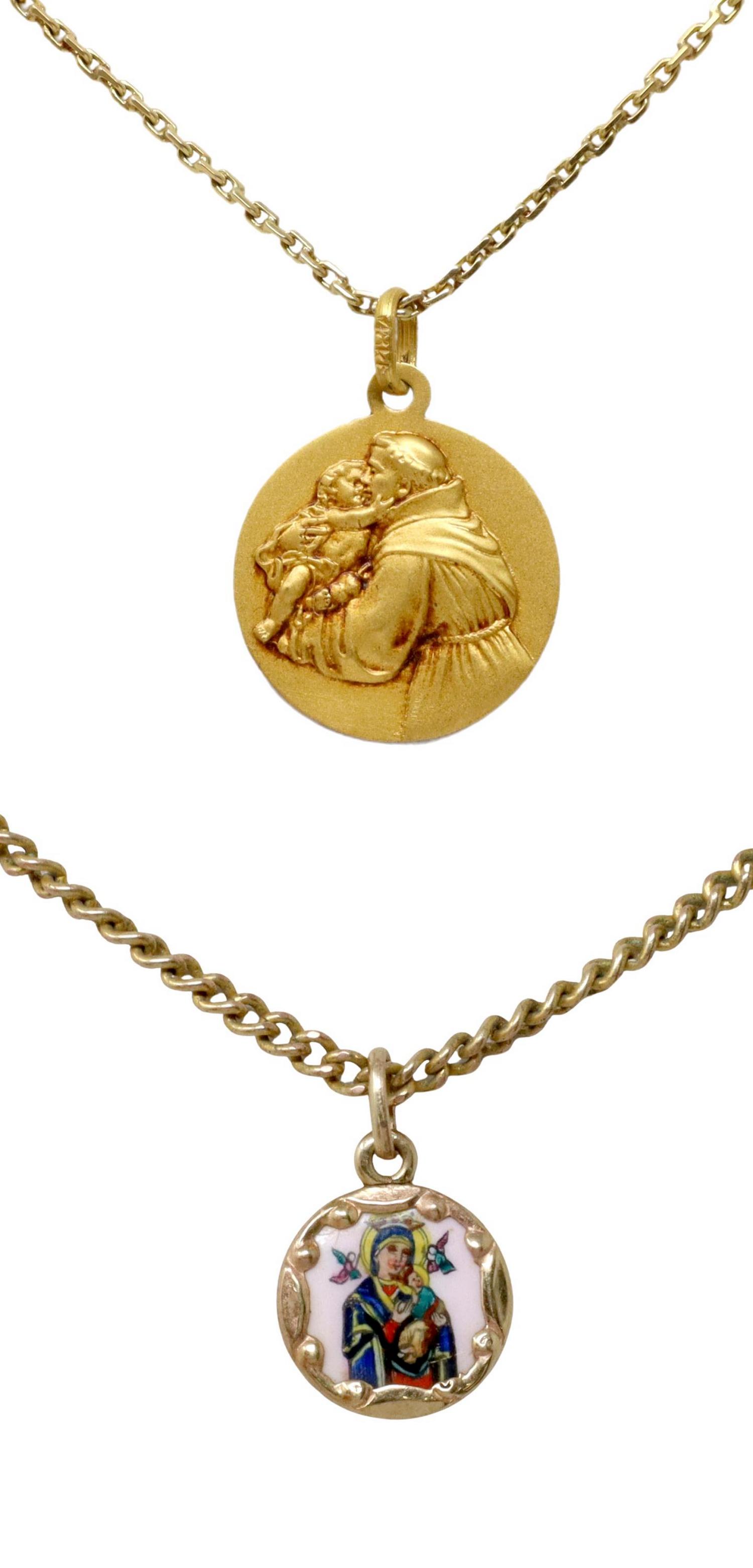 (2) ESTATE 18KT & 10KT GOLD RELIGIOUS MEDALS (1 of 7)