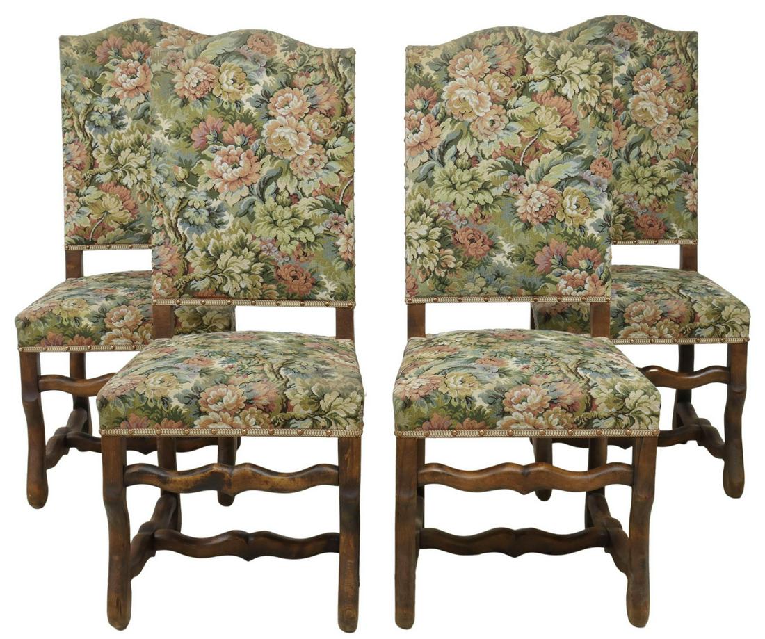 4) FRENCH LOUIS XIV STYLE TAPESTRY HIGHBACK CHAIRS (1 of 3)