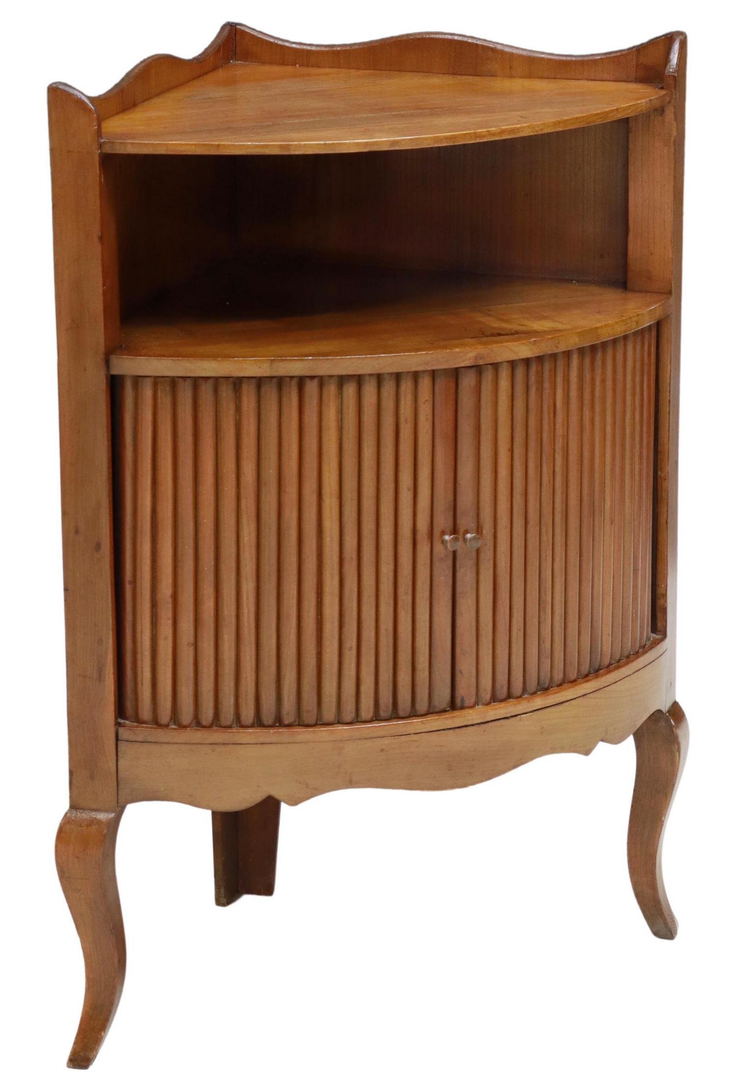 PETITE FRENCH TAMBOUR DOOR CORNER CABINET (1 of 5)
