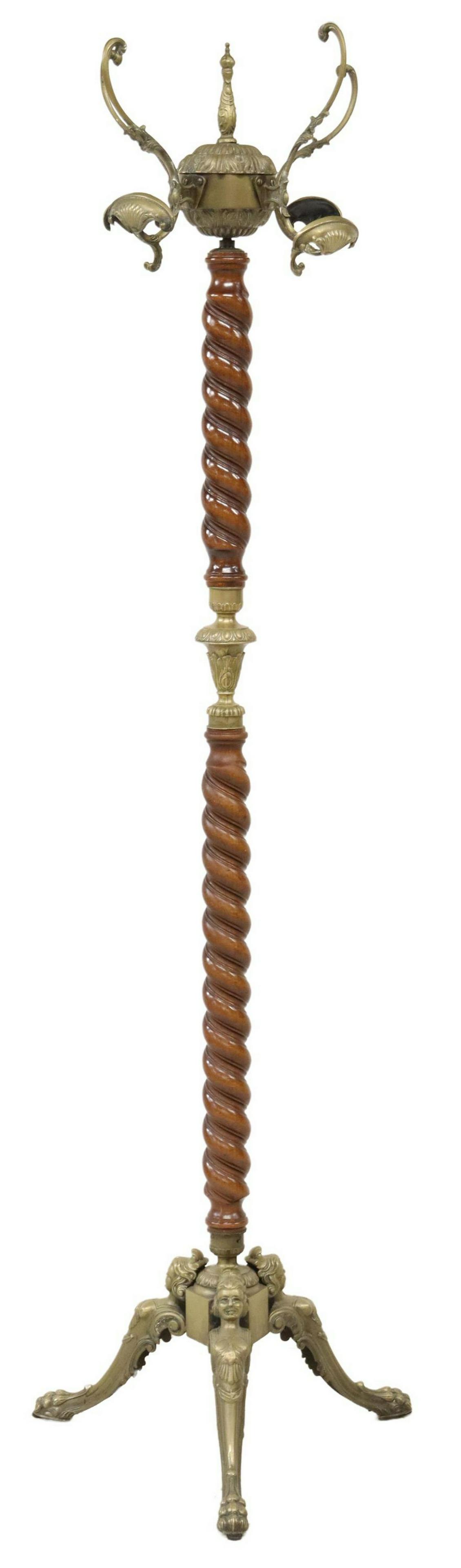 ITALIAN GILT METAL & TURNED STANDING HALL TREE (1 of 4)