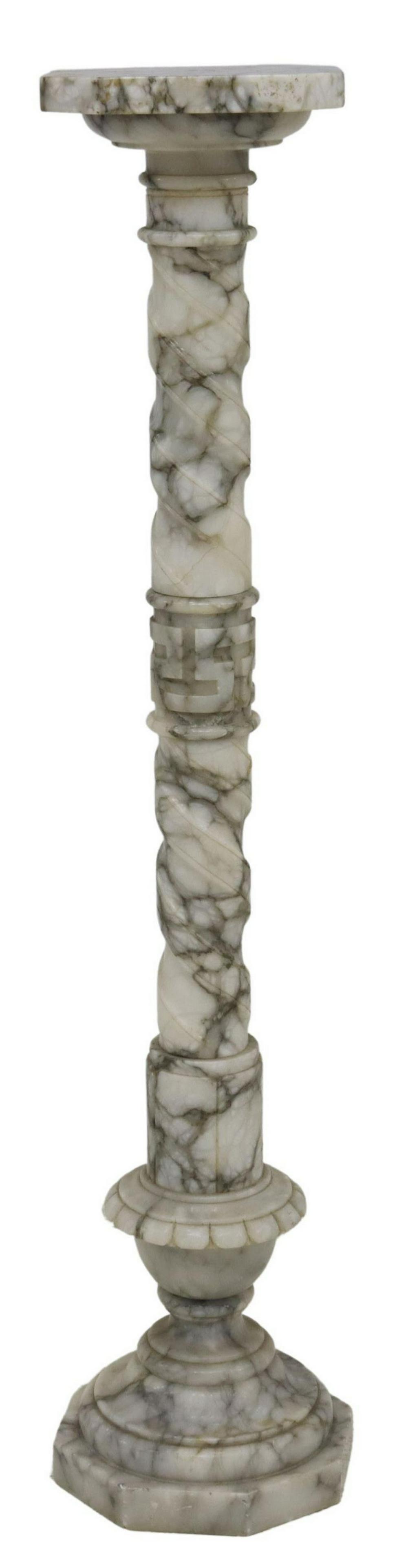 ITALIAN CARVED ALABASTER COLUMN/ PEDESTAL (1 of 3)