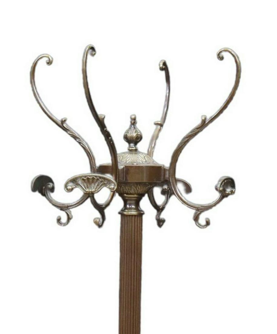 ITALIAN PATINATED & GILT METAL STANDING HALL TREE (1 of 4)