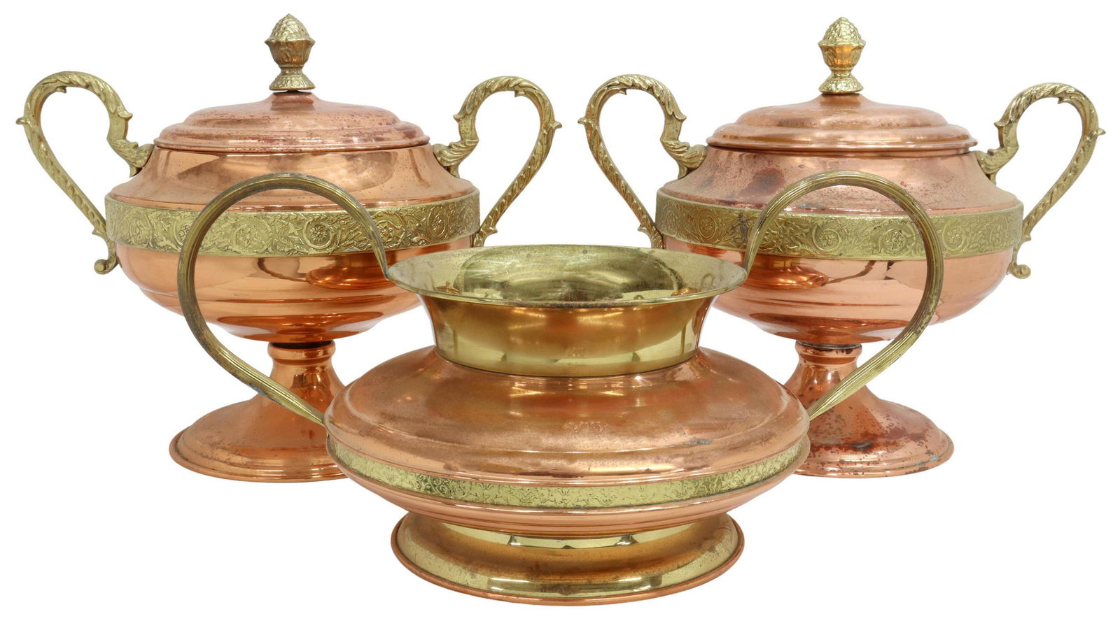 (3) FRENCH GAOR VILLEDIEU COPPER & BRASS VESSELS (1 of 5)