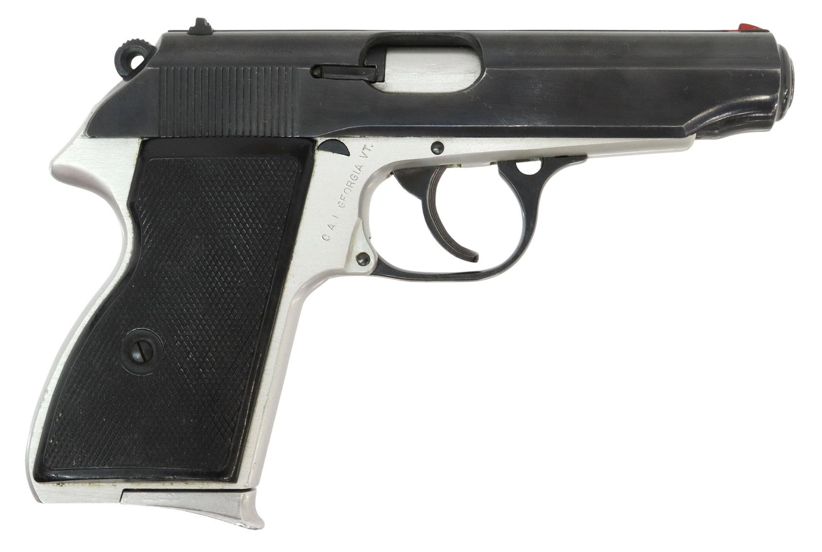 FEG MODEL PA-63 PISTOL 9MM MAKAROV: FEG Model PA-63 pistol, Hungary, 9mm Makarov, double action, 3.9" barrel, fixed front and rear sights, black slide, aluminum frame, seven round detachable magazine with matched SN, checkered grips wit