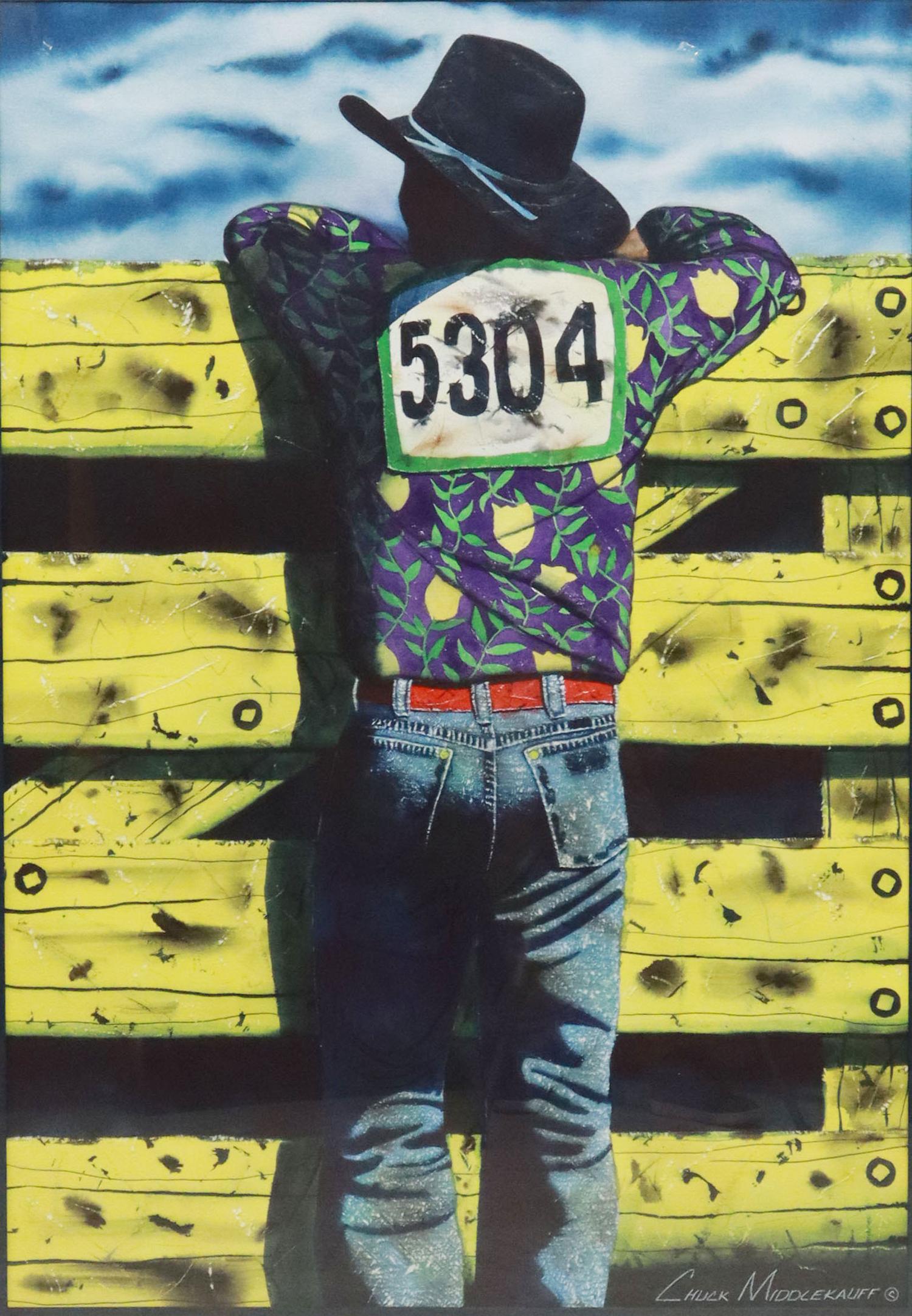 CHUCK MIDDLEKAUFF (B.1948) COWBOY POP ART PAINTING | Barnebys