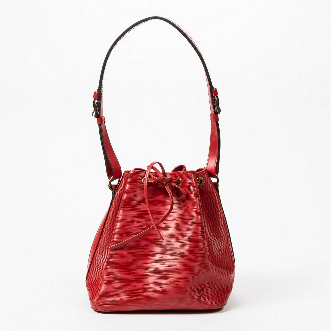 LOUIS VUITTON 'NOE PM' BUCKET BAG RED EPI LEATHER (1 of 7)