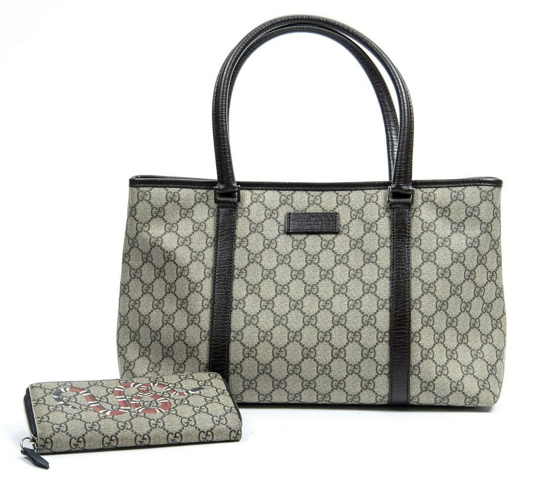 (2) GUCCI "KINGSNAKE" WALLET & "JOY" TOTE BAG (1 of 8)