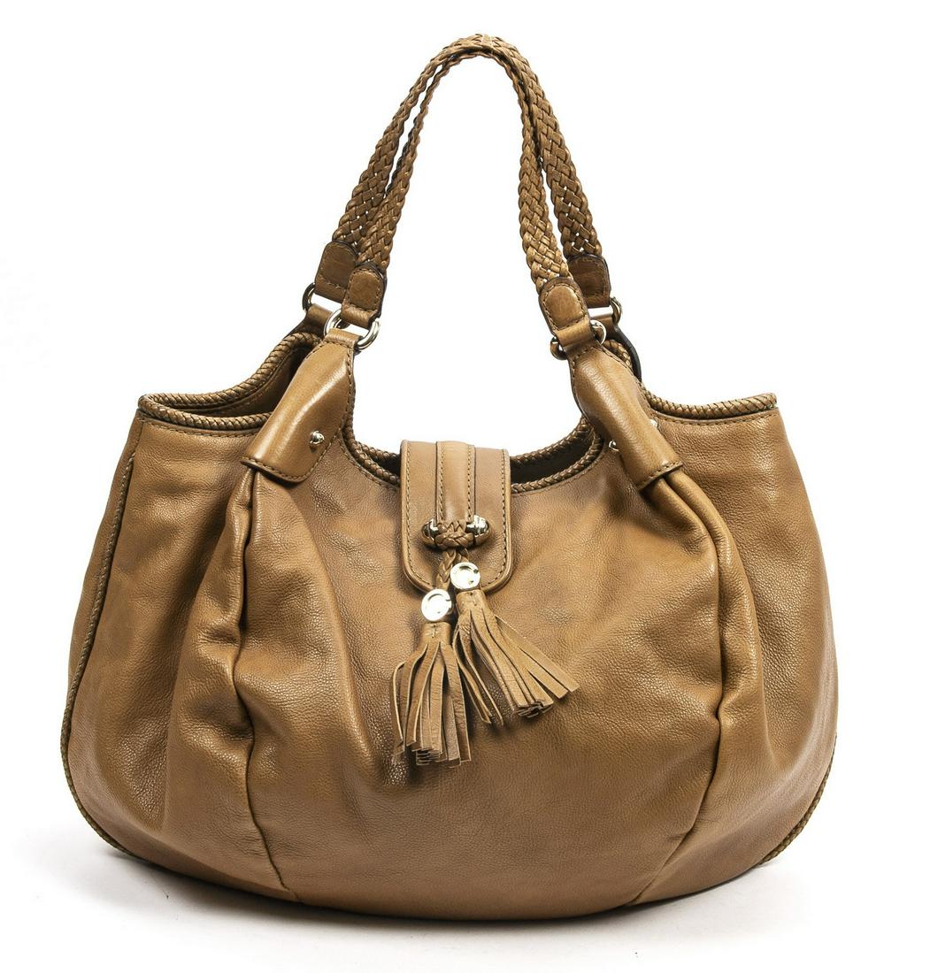 GUCCI "MARRAKECH HOBO" TAN LEATHER SHOULDER BAG (1 of 7)
