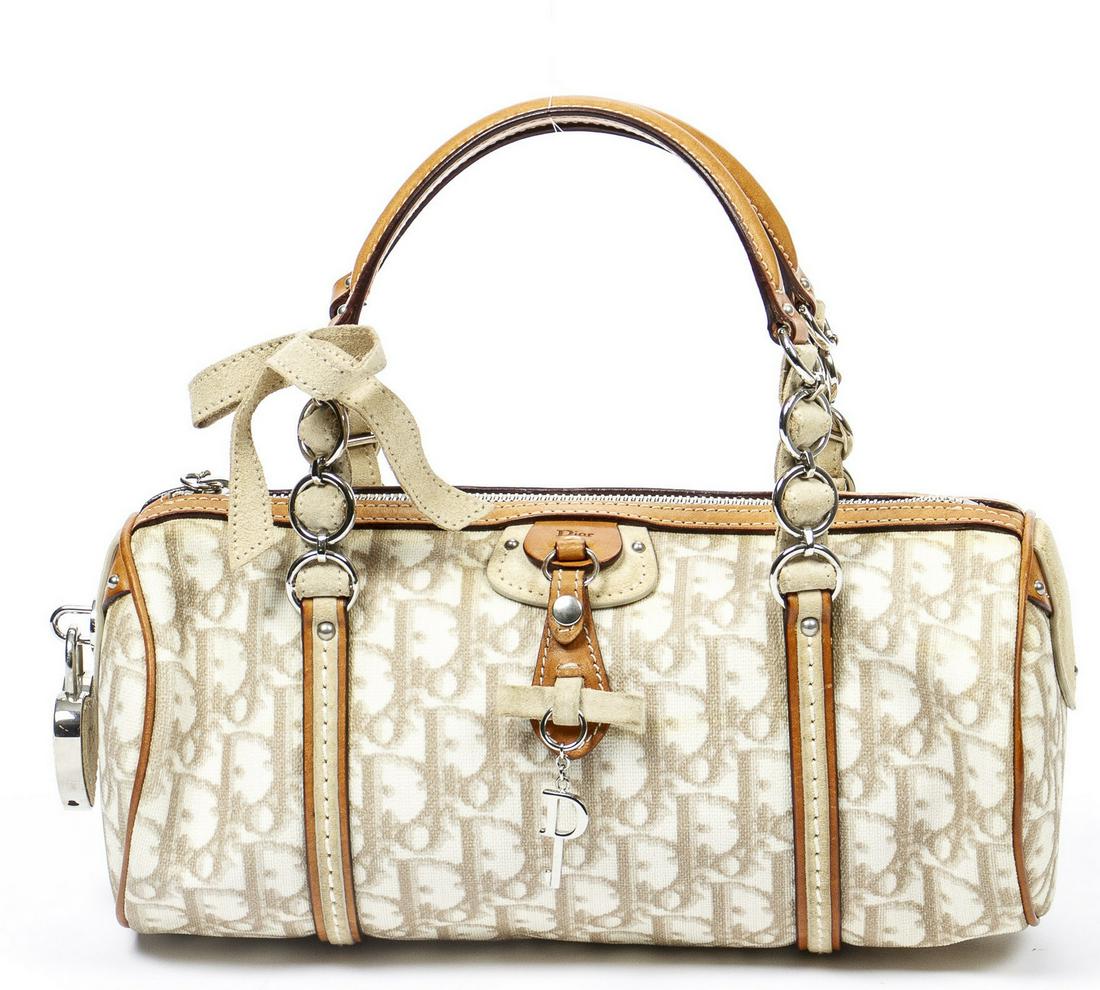 DIOR 'TROTTER ROMANTIQUE' DIORISSIMO CANVAS BAG (1 of 7)