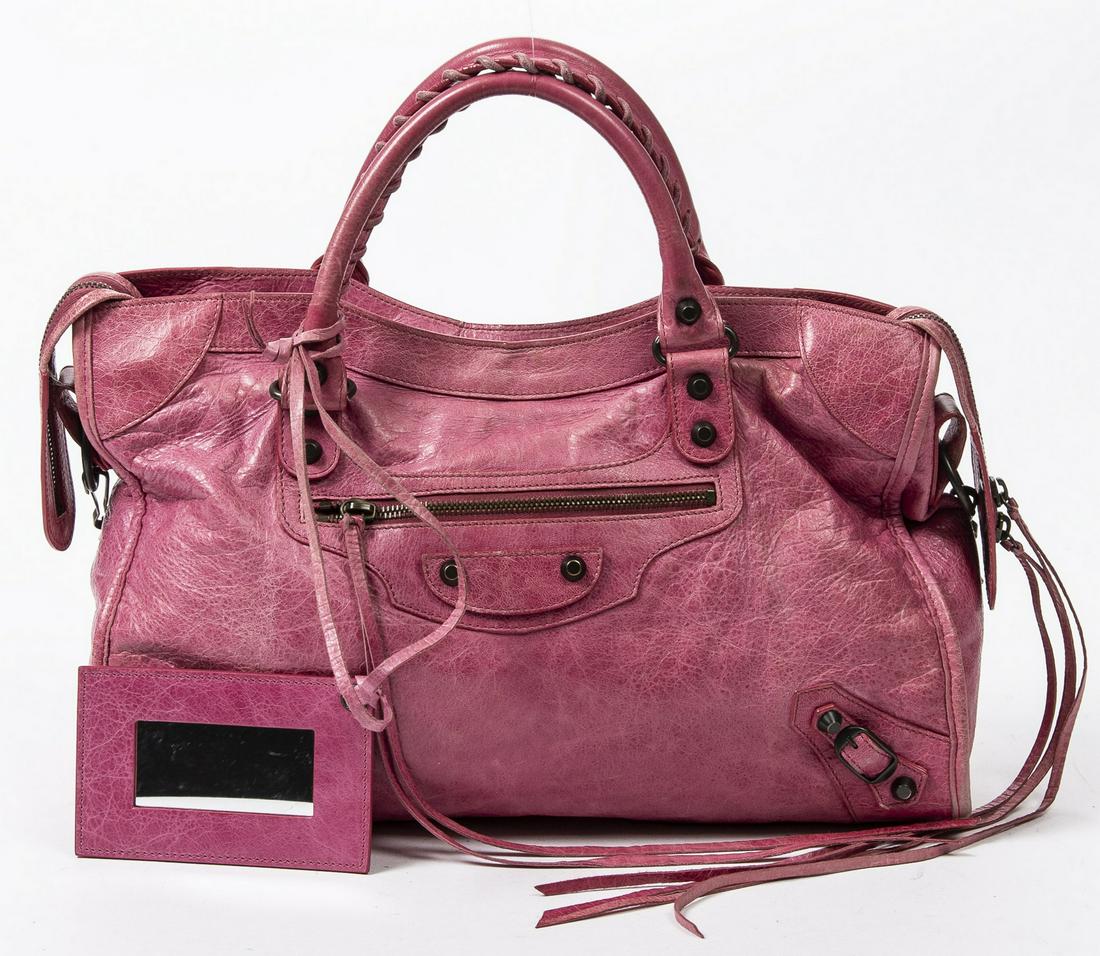BALENCIAGA 'MOTOCROSS CLASSIC CITY' PINK HANDBAG (1 of 7)