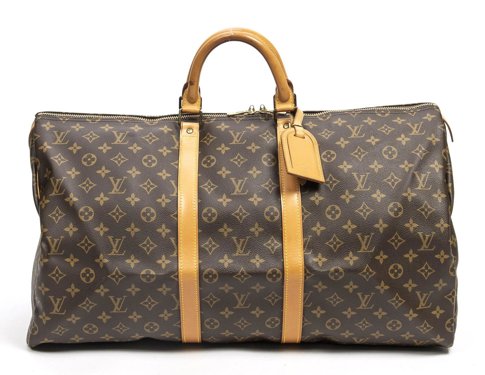 LOUIS VUITTON "KEEPALL 55" MONOGRAM CANVAS DUFFLE (1 of 7)