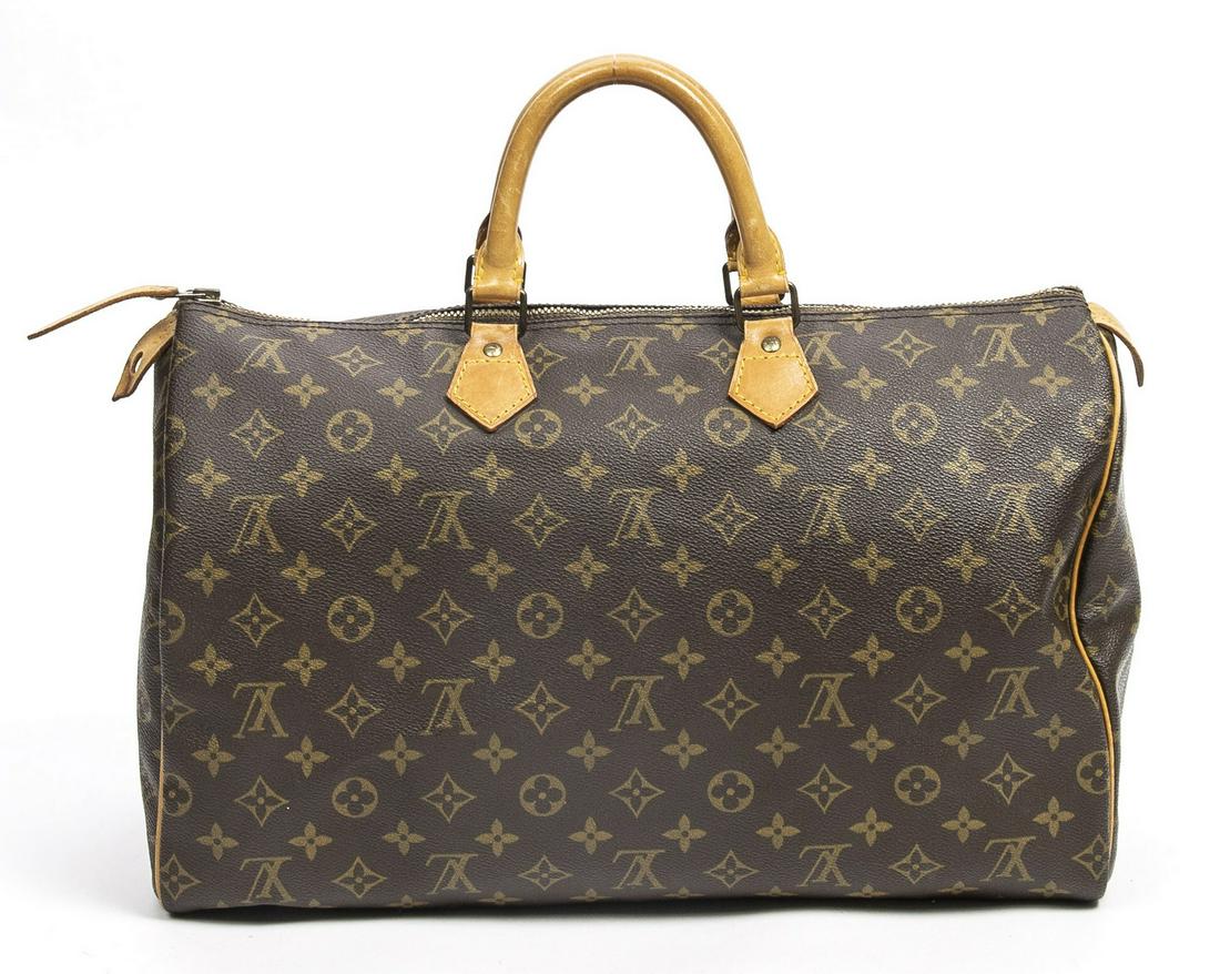 LOUIS VUITTON MONOGRAM CANVAS "SPEEDY 40" HANDBAG (1 of 8)