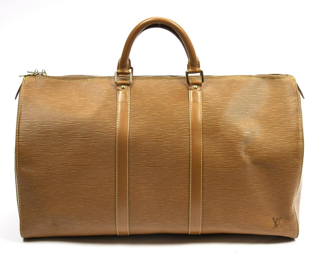 LOUIS VUITTON "KEEPALL 50" EPI LEATHER DUFFLE BAG (1 of 8)