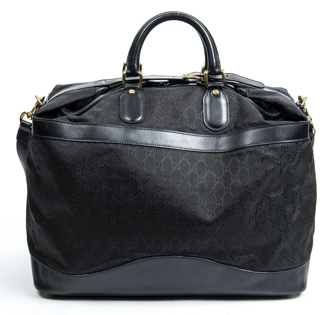 GUCCI LARGE MONOGRAM BLACK CANVAS TRAVEL BAG (1 of 10)
