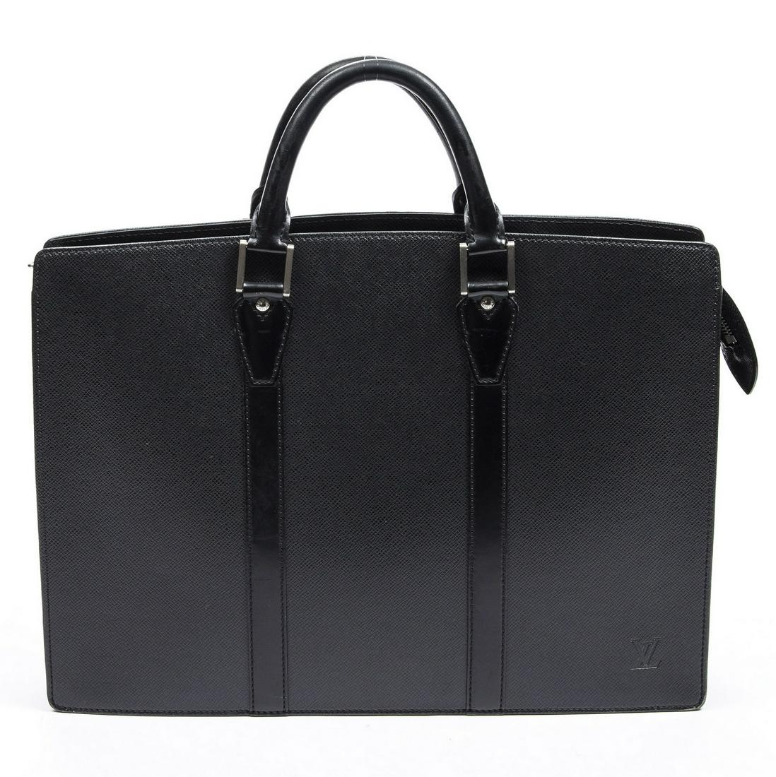 LOUIS VUITTON "LOZAN" TAIGA LEATHER BRIEFCASE (1 of 8)