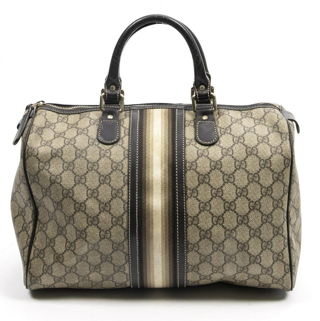 GUCCI "JOY BOSTON" MONOGRAM CANVAS HANDBAG (1 of 8)