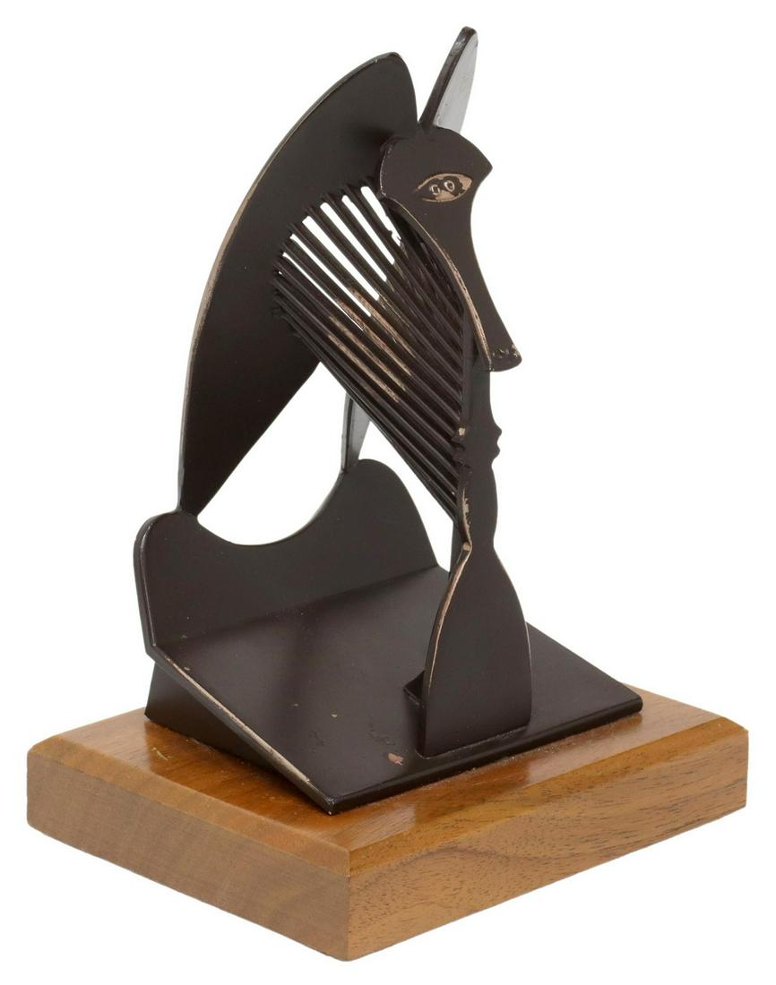 BRONZE CUBIST MAQUETTE SCULPTURE AFTER PICASSO (1 of 4)