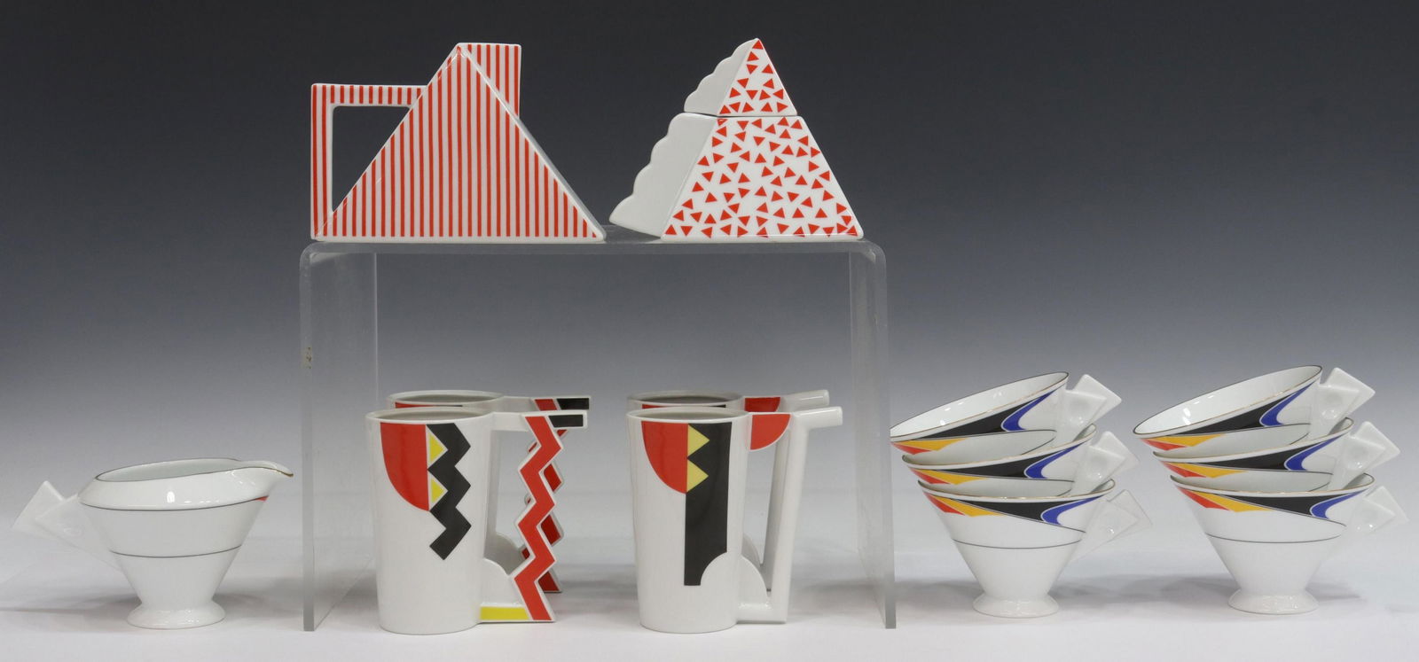 (13) ART DECO & MEMPHIS STYLE PORCELAIN TABLEWARE (1 of 4)