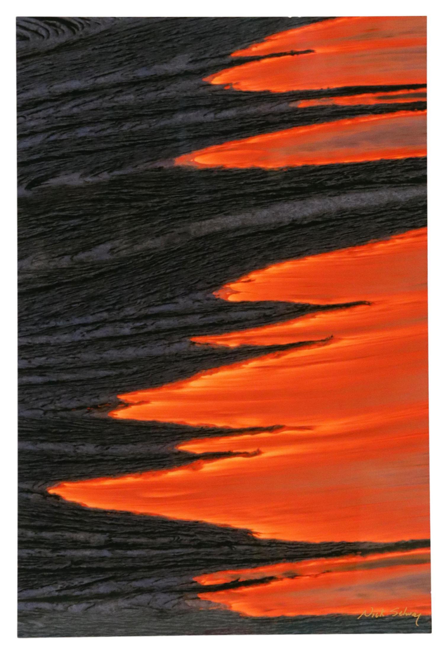 NICK SELWAY (B.1984) METAL PHOTO PRINT 'LAVA ART' (1 of 3)