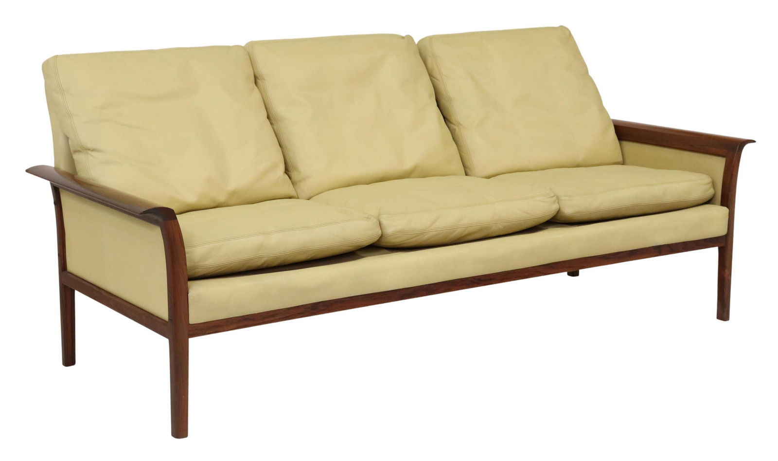 MID-CENTURY MODERN ROSEWOOD & LEATHER SOFA (1 of 3)