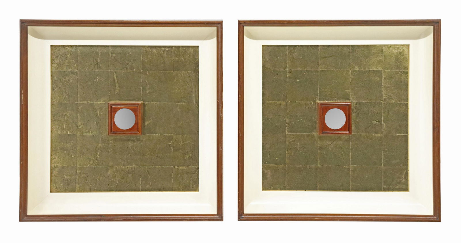 (2) CONTEMPORARY GOLD LEAF & MIRROR WALL PLAQUES (1 of 3)