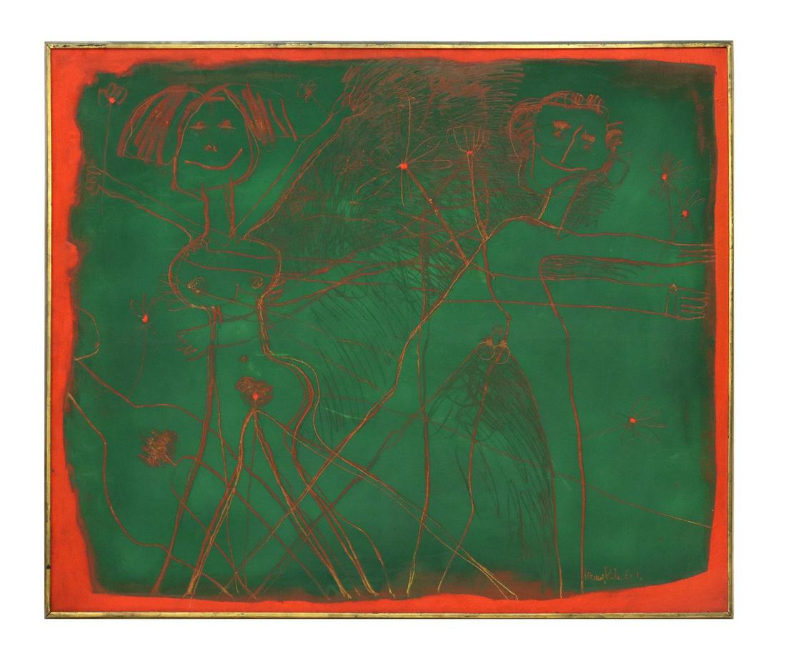 FERNANDO RAMOS PRIDA (B.1937) PAINTING, 'PASTORAL' (1 of 6)