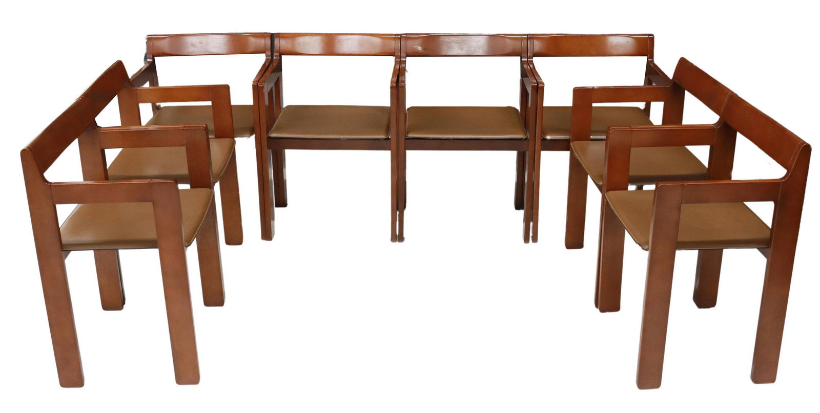 (8) MODERNIST TOBIA SCARPA STYLE DINING CHAIRS (1 of 3)