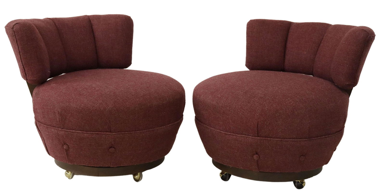 (2) MODERN UPHOLSTERED SLIPPER CHAIRS ON CASTERS (1 of 3)