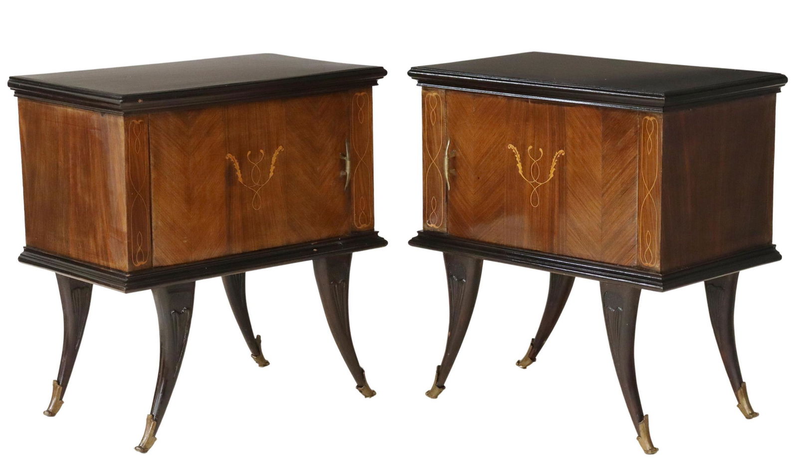 2) ITALIAN MID-CENTURY MODERN MAHOGANY NIGHTSTANDS (1 of 5)