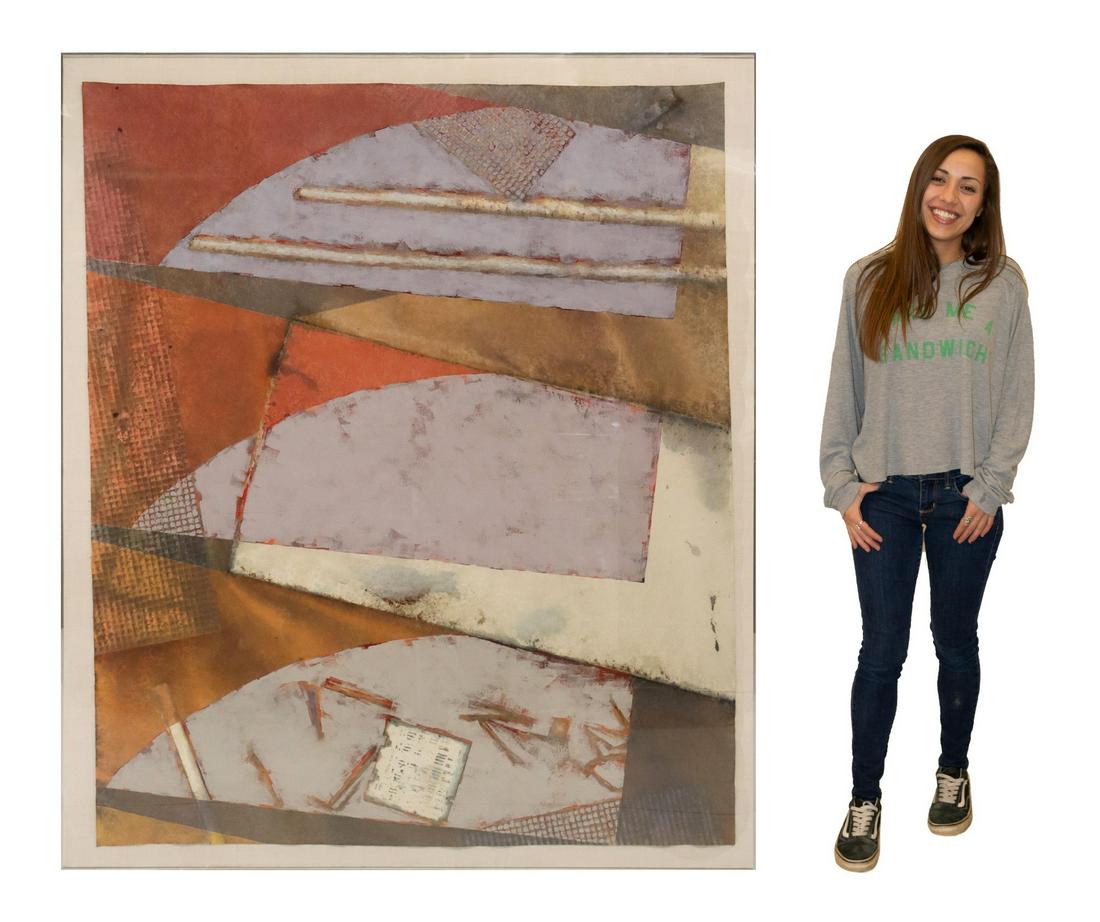 LARGE CONTEMPORARY MIXED MEDIA PAINTING, 70" X 59" (1 of 4)