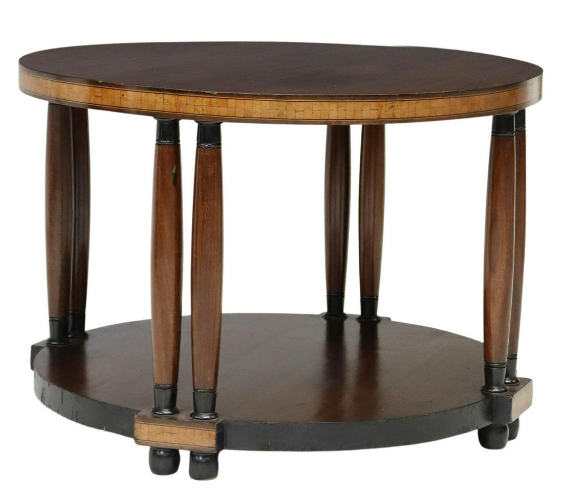 ITALIAN ART DECO MAHOGANY TWO-TIER SIDE TABLE (1 of 4)