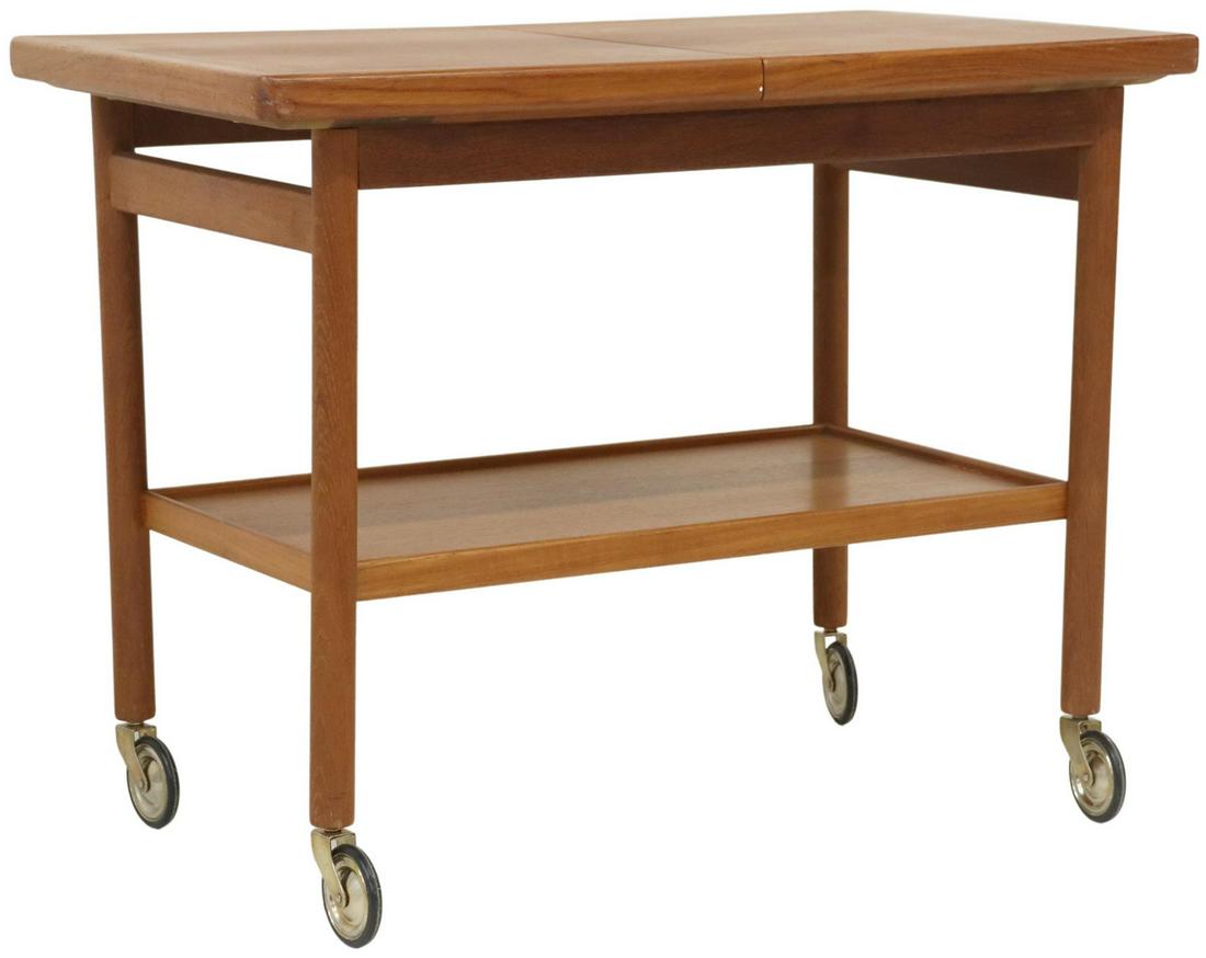 DANISH MID-CENTURY MODERN TEAK EXTENSION BAR CART (1 of 5)
