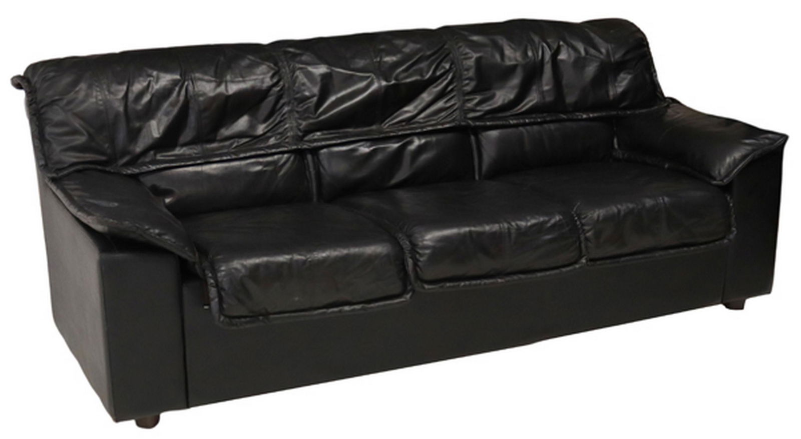 DANISH MID-CENTURY MODERN BLACK LEATHER SOFA (1 of 3)