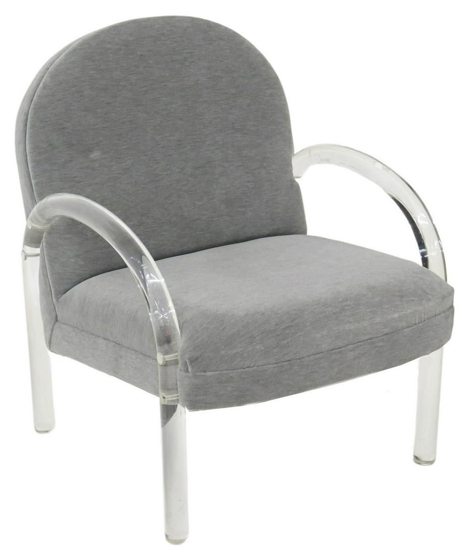 MODERN UPHOLSTERED ACRYLIC WATERFALL ARMCHAIR (1 of 3)