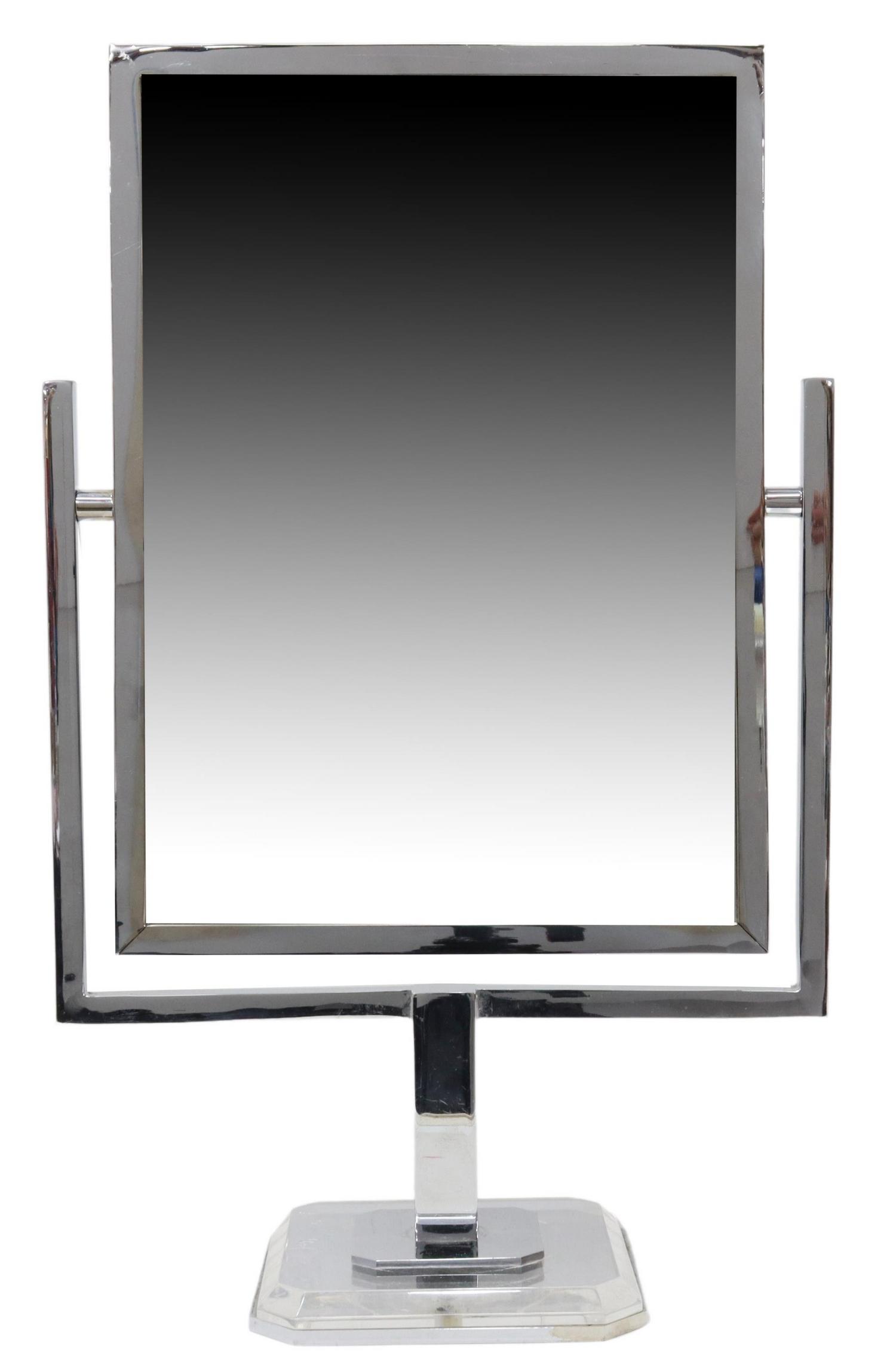 MID-CENTURY MODERN METAL & ACRYLIC VANITY MIRROR (1 of 3)
