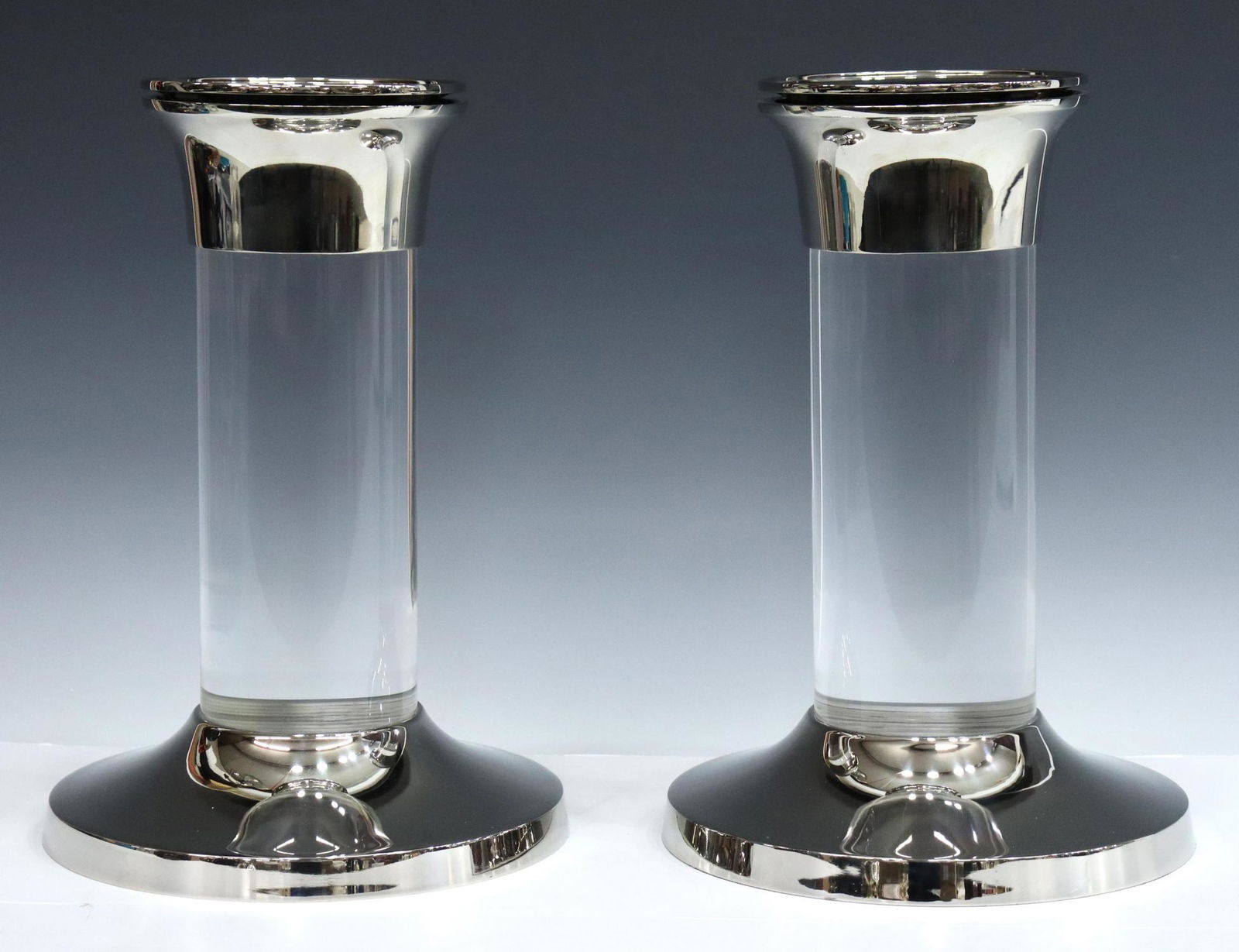 (2) CONTEMPORARY PILLAR CANDLE HOLDERS (1 of 3)