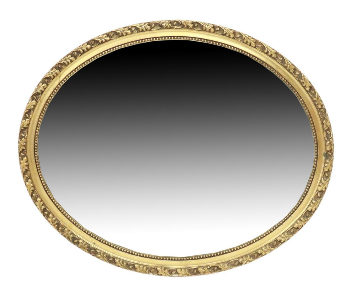 ITALIAN LAZZARIS GILTWOOD OVAL MIRROR (1 of 3)