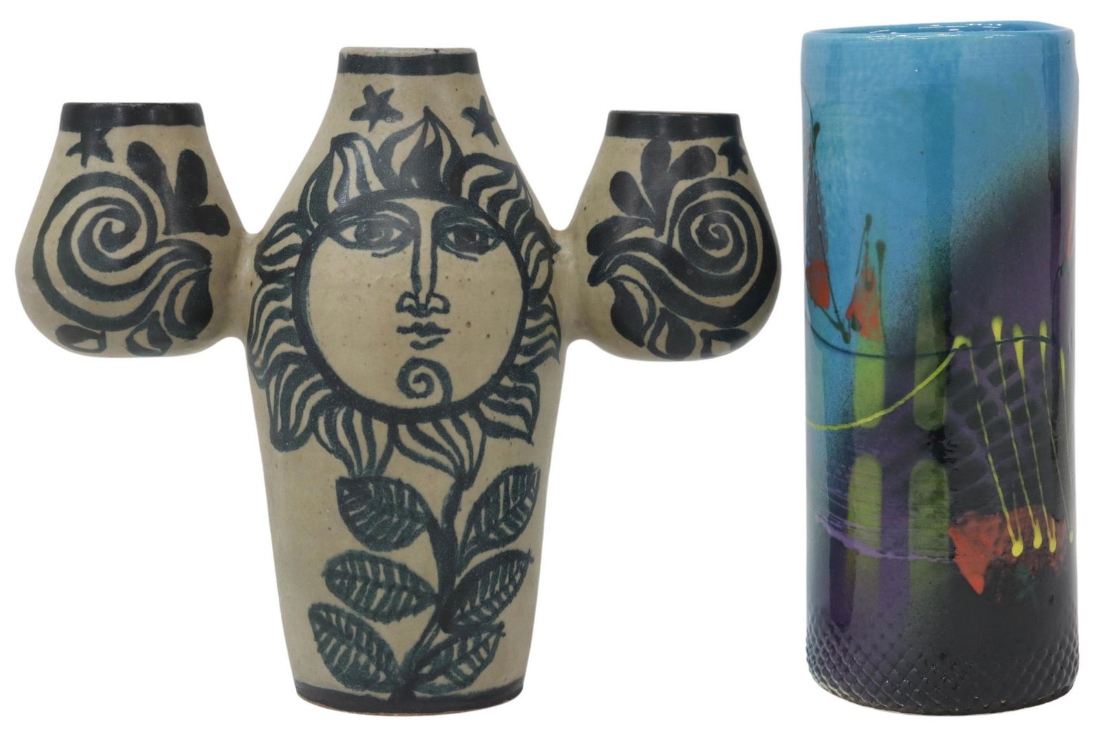 (2) STUDIO ART POTTERY VASES (1 of 4)