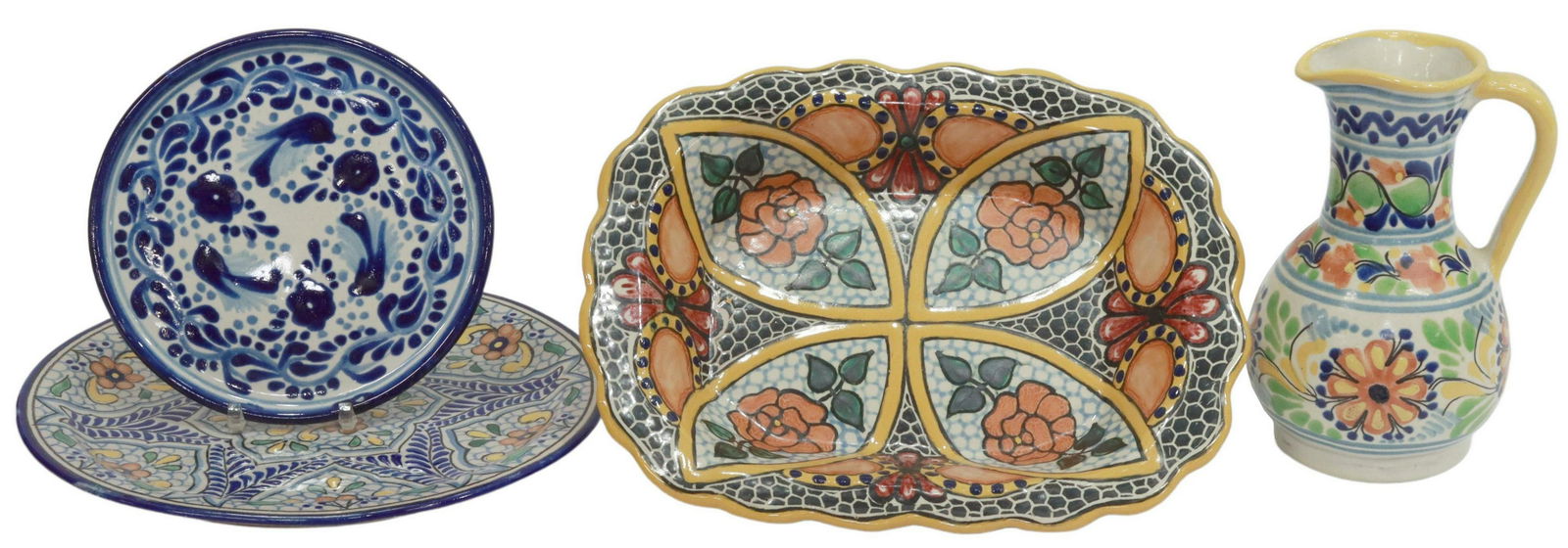 (4) TALAVERA GLAZED POTTERY TABLEWARE, MEXICO (1 of 5)