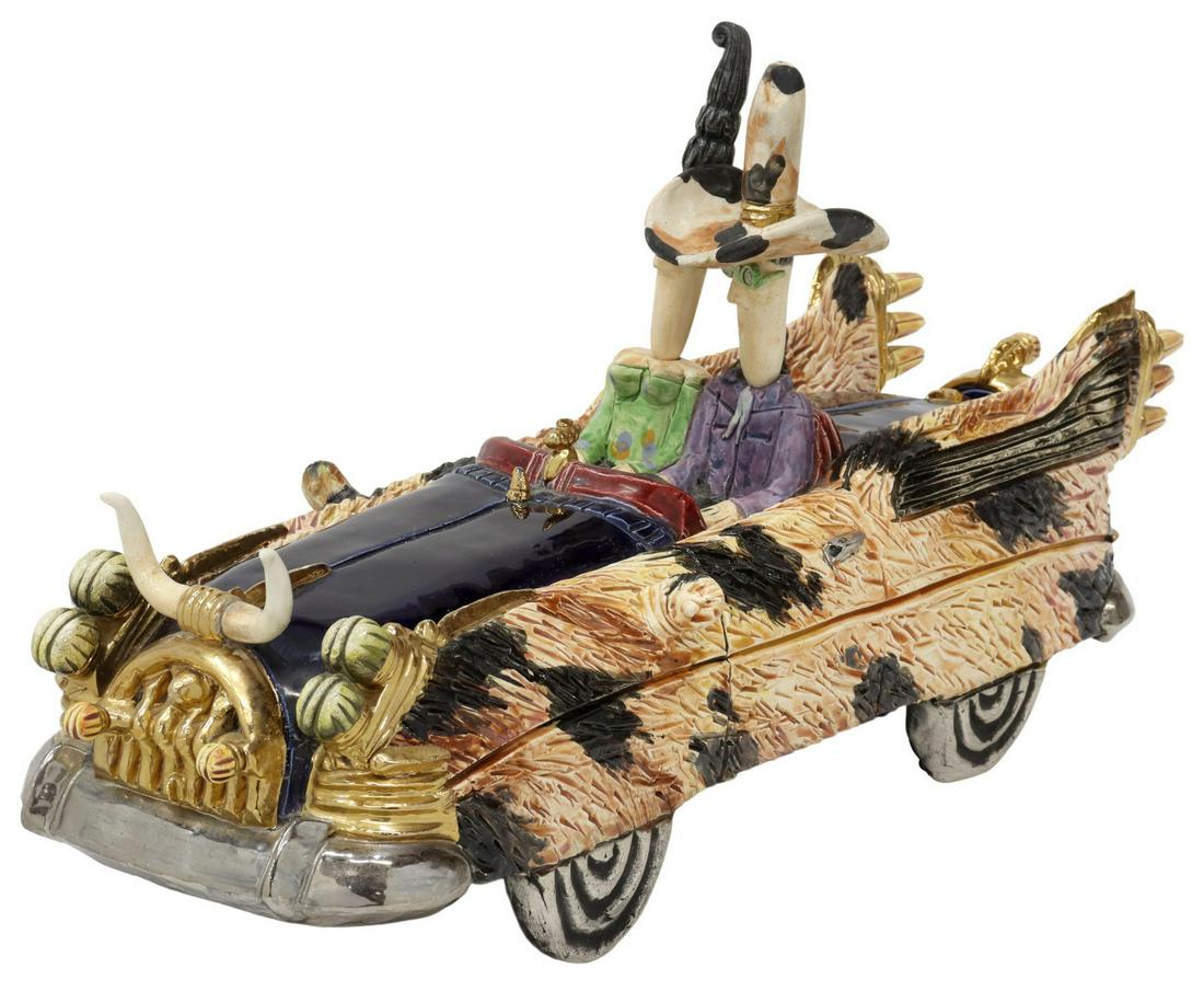 FULL MOON CLAY CERAMIC AUTOMOBILE SCULPTURE (1 of 6)